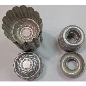 Unbranded Baking Molds OS Silver Good Vintage Aluminum Tart Savarin 24pc